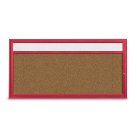 United Visual Products Slim Enclosed Corkboard, 36"x36", Gold Alum Frame/Buff UVEB3636-GOLD-BUFF